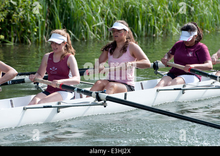 Cambridge May Bumps, St. Catherine`s College ladies eight. Stock Photo